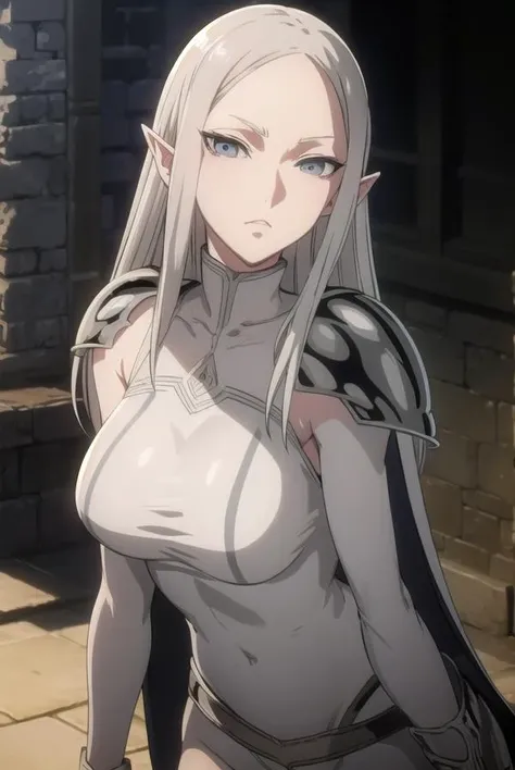 claymoreirene, <lora:claymore irene-lora-nochekaiser:1>,
irene, long hair, white hair, pointy ears, (grey eyes:1.5), colored skin, elf, grey skin, dark elf,
BREAK cape, armor, bodysuit, shoulder armor, pauldrons,
BREAK outdoors,
BREAK looking at viewer, (cowboy shot:1.5),
BREAK <lyco:GoodHands-beta2:1>, (masterpiece:1.2), best quality, high resolution, unity 8k wallpaper, (illustration:0.8), (beautiful detailed eyes:1.6), extremely detailed face, perfect lighting, extremely detailed CG, (perfect hands, perfect anatomy),