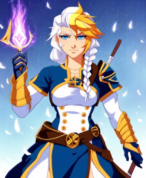 best quality, 1girl, standing, casting spell, (magic), blue eyes,  sxz-Jaina-v2