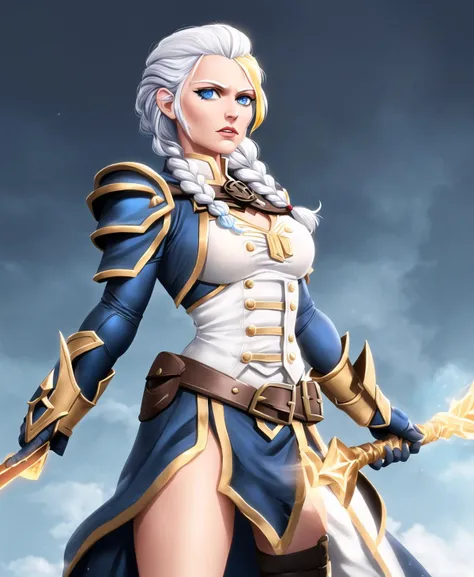 best quality, 1girl, standing, casting spell, (magic), blue eyes,  sxz-Jaina-v2