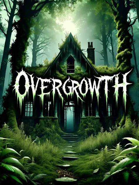 (overgrowth text logo:1.4) <lora:Harrlogos_v2.0:1> (old psychic asylum, worn down, in dark forest:1.5) <lora:ovrgrwth-sdxl:0.3> ovrgrwth