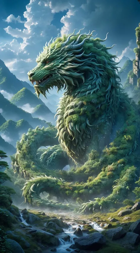 On the eighth layer of heaven,Shi Hao saw a stream of light,splitting open the mountain range. He then saw a city in front of him. It was extremely large,and the city gates were tightly shut,not open to him. Four wild,undulating mountains,ancient wood forest. There was no doubt that these were all formed by lightning and were not real scenes. It was precisely because of this that they were even more terrifying. The mountain was silent. Even if the huge forest was transformed by lightning,there was no sound. It seemed as if it had died forever. There was only a sigh here,
(a Kylin-shaped plant:1.2),<lora:SDXL_Sacred_beast:0.5>,a plant in the shape of a Kylin,<lora:ovrgrwth:0.5>,ovrgrwth,kylin,
