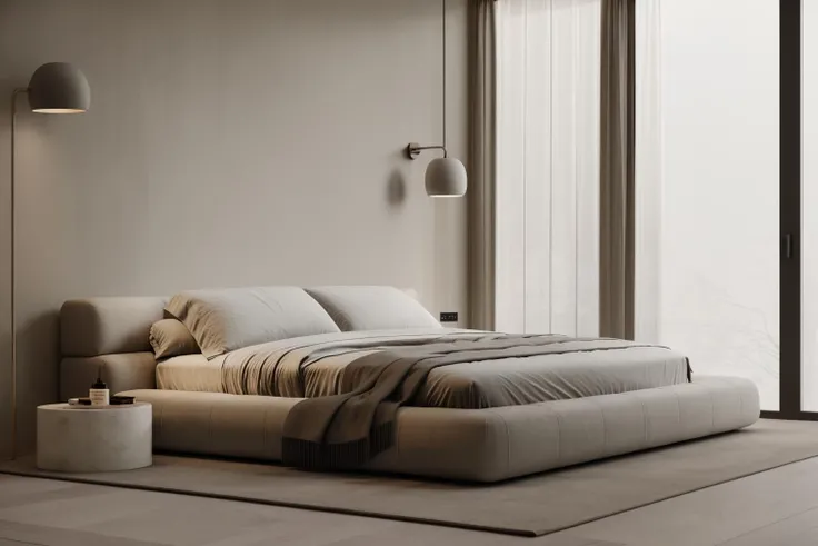 best quality,masterpiece,Interior design,ohty_wabi-sabi,<lora:ohty_Wabi-Sabi_V2-000006:0.75>,bedroom