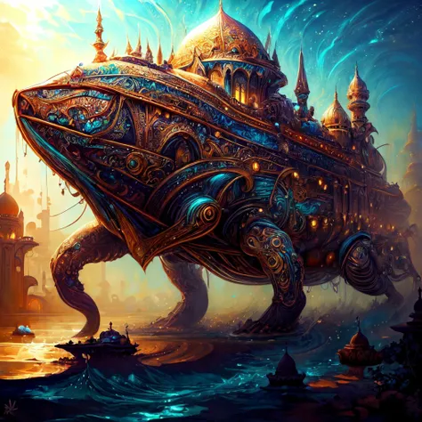 1001ArabianNights, Amphibious, colorful, vivid color, breathtaking, intricate details, absurdres, highres, ultra detailed, highest quality, amazing details, <lora:add_detail:0.8> <lora:1001ArabianNightsV3:0.9>