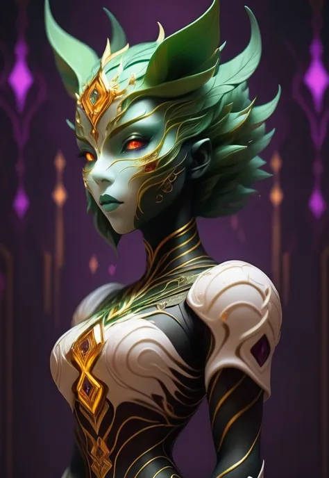 fae automaton, 1girl, woman, gold elemental, ultra color:darkmagenta and ultra neon color:lawngreen color scheme<lora:EnvyStarlightFaeAutomaton01:1>