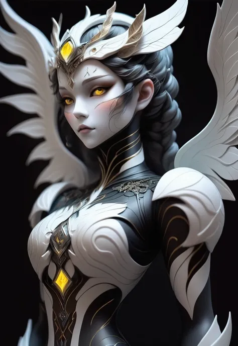 fae automaton, 1girl, woman, wings, shimmering color:antiquewhite and reflective color:gray metal color scheme<lora:EnvyStarlightFaeAutomaton01:1>