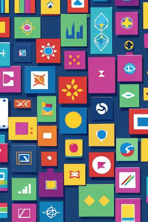 modern geometric icons colorful geometric shapes symbols free vector illustrations modern colorful shapes and geometric linearts colorful shapes, no humans,