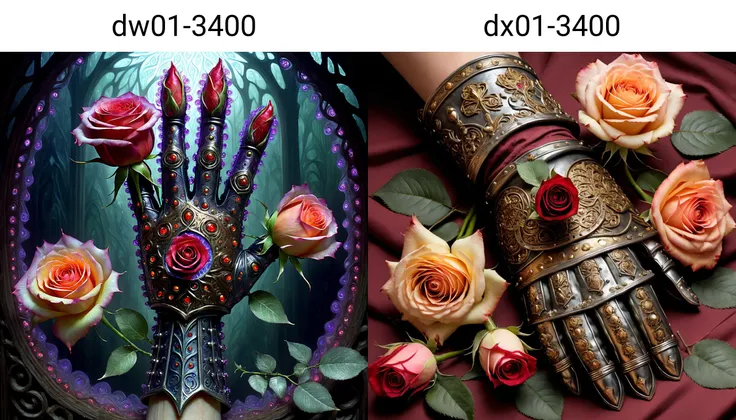 a magnificent picture of medieval gauntlet holding a rose, very detailed, intricate, dw01-3400, warm colour palette