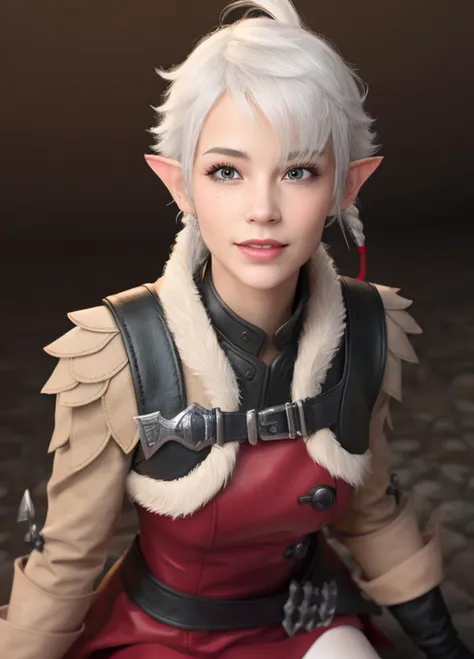 <lora:alisaie-nvwls-v1-final:1> alisaie, 1girl, single braid, hair ribbon, brown jacket, red dress, fur trim, belt, thigh boots, (masterpiece, best quality:1.4), (modern days), sfw, stunning girlfriend, heart shaped face, elegant face, beautiful face, highly detailed face, highly detailed skin, skin pores, subsurface scattering, realistic pupils, medium breast, loving smile, looking at viewer, full face blush, full lips, detailed background, depth of field, atmospheric perspective, volumetric lighting, sharp focus, absurdres, realistic proportions, good anatomy, (realistic, hyperrealistic:1.4), 16k hdr, hands behind her head