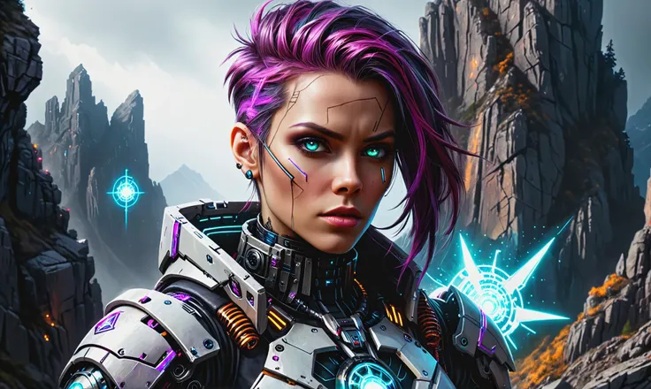 Beautiful detailed digital portrait of a <lora:WizardCoreAI:0.7> wizardcoreai cyberpunk cyborg at a Rocky mountain pass with treacherous cliffs, <lora:xl_more_art-full_v1:0.4>, <lora:PE_NeonUV Style:0.7> PENeonUV, Dramatically lit, <lora:EnvyCharacterPortraitHelperXL01:0.7> solo character portrait, dark background