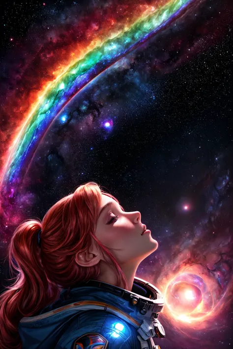 Style-Gravitymagic, 8k, portrait of Space Explorer Princess Peach gazing up at a rainbow black hole, adorable, highly detailed, digital painting, artstation,concept art, smooth, sharp focus, illustration, Unreal Engine 5, 8K, <lora:add_detail:1>