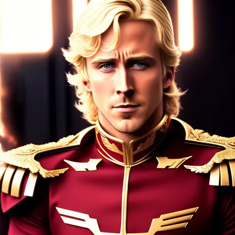 breathtaking Ryan Gosling dressed as Char Aznable <lora:MXchar-1:1> . award-winning, professional, highly detailed, ~*~aesthetic~*~, cinematic lighting, inspiring, vibrant, grim, dark, epic, high detail, hyper realism, masterpiece, professional CGI, HDR, UHD, best quality, 64k, *~cinematic~*~