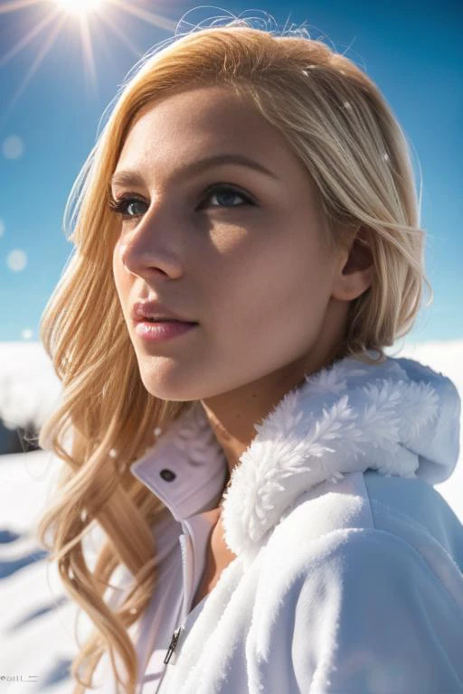 blonde girl, heroes, snow, sun, 8K, high quality, photorealistic, realism, hyperrealism, art photography <lora:epi_noiseoffset2:0.3>