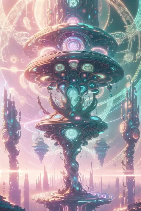 An award-winning digital image of a plasmatech glyphtech giant mushroom, colorful, city, (masterwork:1.2), (dynamic lighting:1.1), intricate details, hd, 8k, hologram, plasma filaments, glass<lora:morph_navimixu_PlasmaTech-20:0.781><lora:morph_GlyphTech-20:0.911>