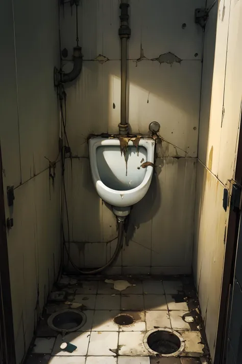 <lora:0250 dirty urinal_v2:1>,ruanyi0250,indoors,tile floor,tile wall,horror \(theme\),no humans,urinal,industrial pipe,shadow,(red-panic-button-positive:1.1),crack,
(multiple condoms:0.9),(cum:0.9),puddle,(used condom:0.9),, best quality,masterpiece,highres,official art,extremely detailed cg unity 8k wallpaper