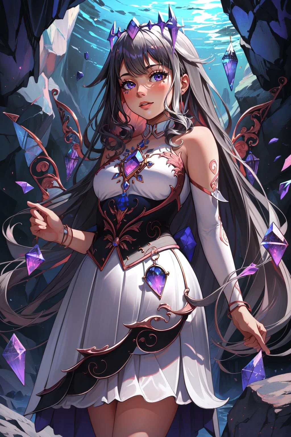 (masterpiece, best quality), intricate details,
1girl, <lora:Koseki_Bijou-10:0.8> koseki_bijou, cavern, crystals, rocks,