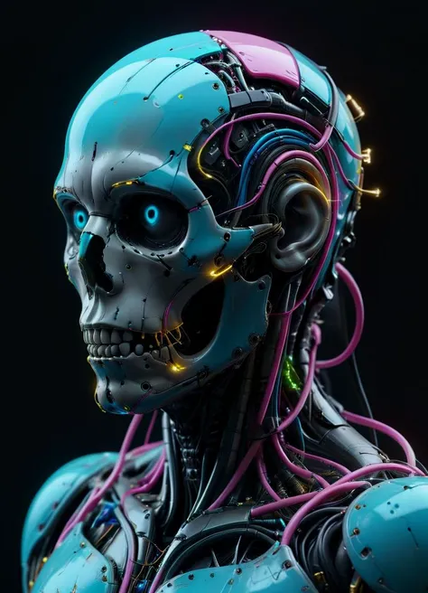 Elon Musk (drooling:1.3) looking (confused:1.1) with wires and electronic attached to his skull , (eyes taped open:1.1) <lora:Electrical_Wires_Style_SDXL:0.44> ais-wirez <lora:Faceless_Cyborgs:0.45> cyborg, subsurface scattering, Photorealistic, Hyperrealistic, analog style, realistic, film photography, soft lighting, heavy shadow, Ombre color scheme of neon pink, neon blue, neon yellow, neon green,