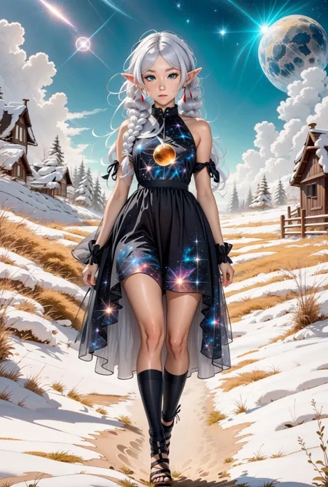 stellar clothing, <lora:ÐÐ²ÐµÐ·Ð´Ð½Ð°Ñ Ð¾Ð´ÐµÐ¶Ð´Ð°(stellar clothing(dress; jacket; skirt):01>, <lora:ФÑиÑен пÑовожаÑÑÐ°Ñ Ð² пÑоледний пÑÑÑ(Frieren, twintails, earrings(Ñм одеждÑ):1>, FrierenBase, twintails, earrings,white hair, small breasts, flat, anime style, anime colors,detailed anime,animeHD, anime eyes, bigger eyes, high quality anime, large anime pupils, 1girl in full growth, best quality, masterpiece, ultra-detailed, high quality,perfect anatomy, perfect full body, (detailed full body), good eyes, perfect face, pretty face