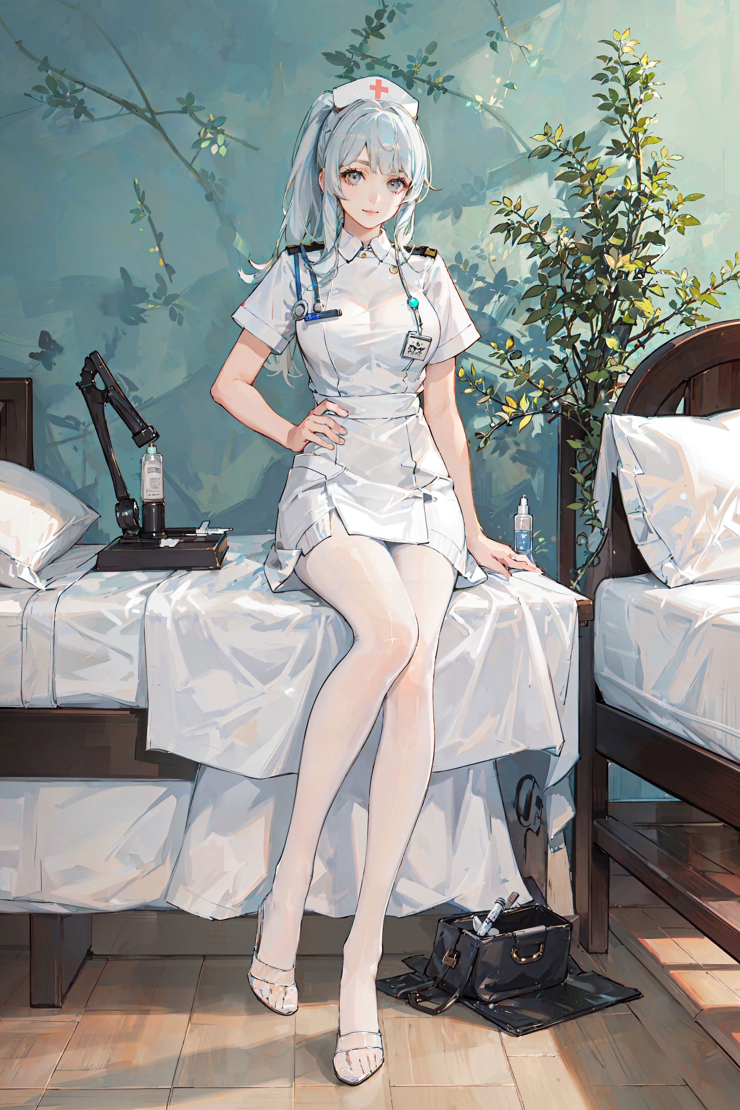 tutu's HiSilk (Aurora 10D White Pantyhose) | 图图的嗨丝（极光10D油亮油光白色丝袜连裤袜高腰深裆） | チュチュのハイシルク（オーロラ10D白パンスト） v1.0