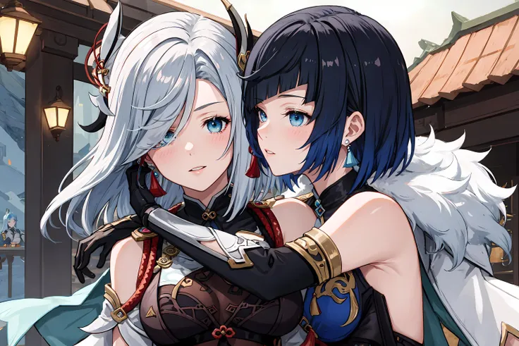 (((masterpiece, best quality, extreme detail))), (2girls), <lora:genshinfull1:1>, mature female, chinese castle, hugging, blush, heavy breathing, hot breath, good hands, perfect fingers, BREAK
yelandef BREAK
shenhedef,