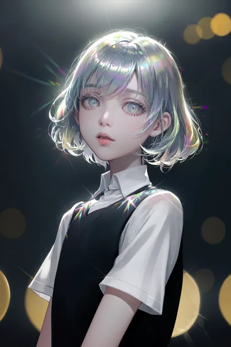 <lora:diamond-nvwls-v1:1.2>,diamond,(multicolored hair:1.2),(multicolored eyes:1.2),(white Shiny hair:1.3),absurdres,RAW photo,8k uhd,dslr,soft lighting,high quality,Fujifilm XT3,intricate details,ultra-detailed,nature skin texture,shiny,best quality,photorealistic,realistic,eyes focus,small breasts,
beautiful cute 1girl east asian,solo,beautiful_detailed_face,
<lora:age_slider_v6:-2.5>,long_eyelashes,beautiful_detailed_eyes,Volumetric Lighting,available light,small nose,slender_waist,(slender:1.2),chest jewel,
solo,(looking_at_viewer:1.2),(bokeh:1.2),<lora:weight_slider_v2:-0.2>,<lora:muscle_slider_v1:-2>,(straight_hair:1.3),(bob cut:1.5),portrait,