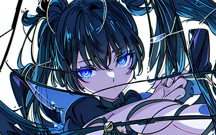 (((masterpiece))), (((best quality))), ((ultra-detailed)), (highly detailed CG illustration), ((an extremely delicate and beautiful)), cinematic light, black rock shooter (character),expressionless, black_hair,blue_eyes,bikini,coat, collar,flat_chest, front-tie_top, leash,boots, broken, midriff, scar, star_\(symbol\), (twintails:1.4), uneven_twintails, (flaming eye:1.2),delicate refective and high glass guardrail board, hands, science fiction,extreme detailed,colorful,highest detailed, <lora:character_blaock_rock_shooter015:0.8>, <lora:background_improve_backgrounds:0.2>, <lora:Glass-000010:1>, broken glass, multiple_girls, reflection, glowing