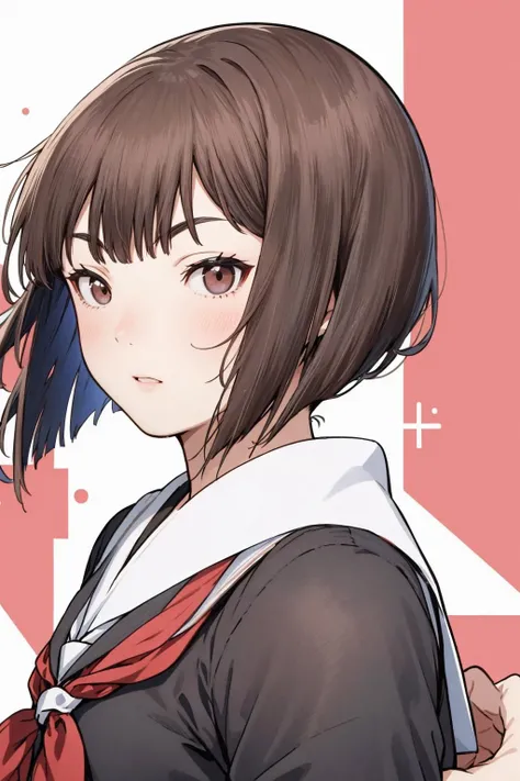 <lora:0013Aikuno:1>,ikuno,brown hair,black eyes,school_uniform,solo,