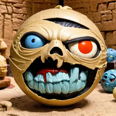 <lora:MadballXLv1:1> ballz mummy in egyptian tomb, madball