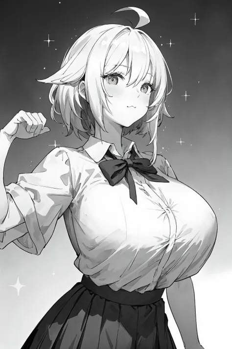 (masterpiece, best quality:1.4),upper body,1girl,collared_shirt and flared_skirt as material2,high contrast,clay \(medium\),huge ahoge,sparkling eyes,:>,breast awe
Negative prompt: (worst quality, low quality:1.4), (zombie, sketch, interlocked fingers, comic),nsfw,
Steps: 22, Sampler: DPM++ 2M Karras, CFG scale: 4, Seed: 3682529039, Size: 512x768,