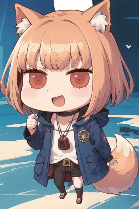 <lora:fgo_aprilfool_v2:1>, chibi,full body,1girl, solo,holo-p,(long hair:1.2),
