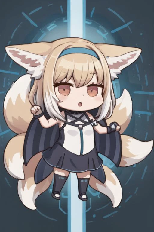 <lora:fgo_aprilfool_v2:0.9>, chibi,full body,normal,1girl,solo, <lora:ArknightsSuzuran_20:0.7>