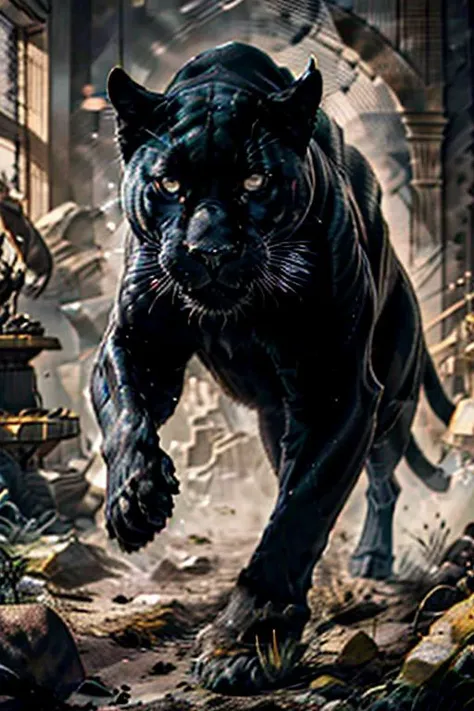 <lora:Actual_Black_Panther-34:0.6> black panther, prowling, full body, animal focus, looking at viewer,cat, in a lavish living room, high contrast, sharp focus, masterpiece, best quality, highly detailed, HDR, highest quality, highres, sharp focus, 8k, 16k, skin pores, dynamic lights, realistic shadows, best shading, award winning masterpiece