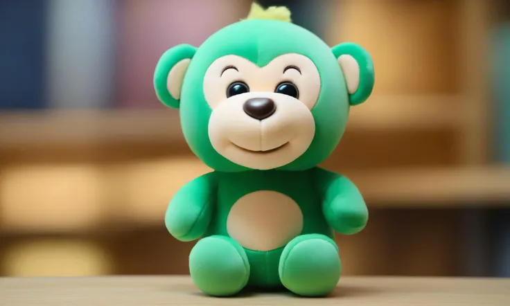 <lora:plushstuffedcd_xl-000006:0.8>,a (plushstuffedcd_xl,plush stuffed toy:1.2) monkey,green theme,standing on a table,chinese zodiac,solo,in office,long-focus,tilt-shift,miniature,cute and lovely,still life,from front,looking at viewer,no humans, emotional,harmonious,high budget,moody,epic,gorgeous,perfect lighting,realistic,photorealistic,photographic,photo (medium),real,moody lighting,volumetric lighting,reality ray tracing,8K,HDR,UHD,masterpiece,best quality,highly detailed,high resolution,finely detail,extremely detailed,ultra detailed,wallpaper