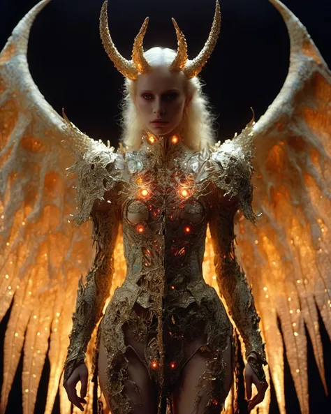 1 female demon queen,
bone armor,
tails, wings
glowing eyes
ritual
dramatic lighting, shadow,
(best quality, masterpiece, realistic, photorealistic, 1980s film, film grains, Agostino Arrivabene)