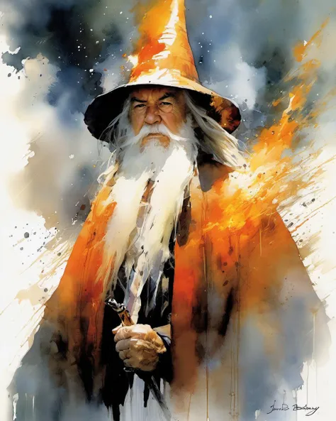1 old wizard with long grey beard casting magic, firestorm, fire hydras,
detailed face,
fantasy, ink strokes, explosions, over exposure, tone impression , abstract, (watercolor painting by John Berkey and Jeremy Mann )
brush strokes, negative space,