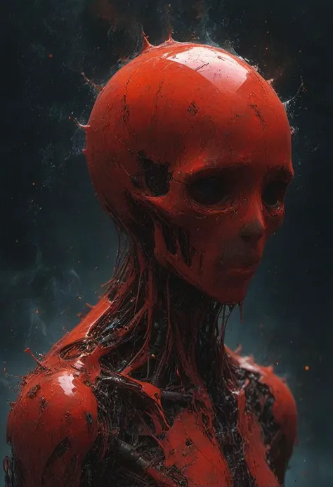 (colour: red), a lament for a fallen world and a future that now lies in ruins. Vibrant thick dripping paint. Intense detail, realistic, dynamic shadows and contrasts. surreal, intense colors, square spaceship , digital artwork by Beksinski, vibrant colors in the darkness, retro style dark techno background with Their faces, intricate details, photo taken on hasselblad, cameron, flat surrealism, ultra detailed, cell shaded, 8k. The composition includes overlapping circles, sharp-edged polygons, and fluid lines, all interwoven to create a sense of rhythm and flow. dark but detailed digital art, digital horror artwork, cracking glass through reality, the tesseract, made of diamond, digital art inspired by Michal Karcz, unsplash, digital art, close up of single sugar crystal, glinting particles of ice, ashes crystal, crystal particles, crystal material, water particules,