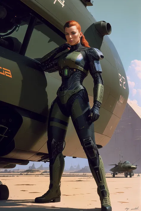 ((oil painting)) of ((tough but attractive female modern military with with cybernetic limbs part cyborg in black and olive green on patrol)), (dirty and scratched and dented), cinematic, dynamic pose, fine details, reflections, 8k, ((dark shot)), soft volumetric lights, (backlit:1.3), (photorealistic), (Style-Glass), hdr, antialiased, 8k, (((syd mead))), sharp details, ((masterpiece)), (painterly), ((good anatomy)), (good proportions), (good composition), dramapaint, (opt-6000:0.5)