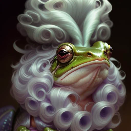 a (frog:1.2) wearing a (HAROQUE2), highly detailed, digital painting, concept art, smooth, sharp focus, illustration, art by greg rutkowski