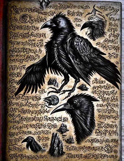 Necronomicon raven <lora:Necronomicon-10:0.8>