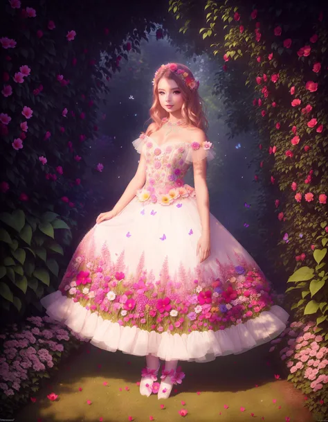 AsunaFox, woman,
"Garden of Illusions": In a garden filled with enchanted flora, the vixen dons a dress made entirely of blooming flowers. Each petal carries a different hue, creating a mesmerizing kaleidoscope of colors. Butterflies and hummingbirds flutter around her, drawn to the ethereal beauty she embodies. As she gracefully moves through the garden, her presence transforms the surroundings into a realm of enchantment.