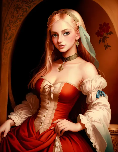 ChristineAlexis, woman,
"Renaissance Painter's Muse": Transported to the vibrant world of Renaissance art, our vixen becomes the muse of a renowned painter. Her dress, adorned with intricate brushstrokes and painterly details, appears as if it has stepped out of a masterpiece. With every pose, she inspires the artist to create a whimsical and imaginative painting that captures her beauty for eternity.