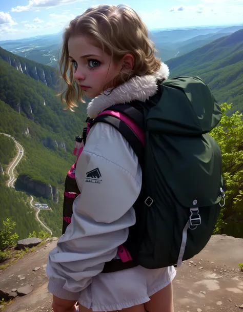 LilCandy
is standing on a mountaintop, looking out at the view. She is wearing a hiking outfit, and she has a backpack on her back. She looks determined and adventurous, and she seems to be ready for anything.
