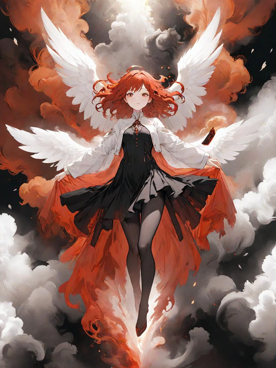 anime artwork (full body shot:1.5), a woman floating in the air, covered with black oil and red paint,surrounded by smoke, liquid, intricate, elegant, highly detailed, centered, digital painting, artstation, concept art, smooth, sharp focus, illustration, by ( ( tom whalen ) ), wlop, mars ravelo, octane <lora:biblaccurang_lora_sdxl:0.7> biblaccurang, angelic creature, biblically accurate angel, anime style, key visual, vibrant, studio anime, highly detailed, <lora:LCM_LoRA_Weights:0.7>