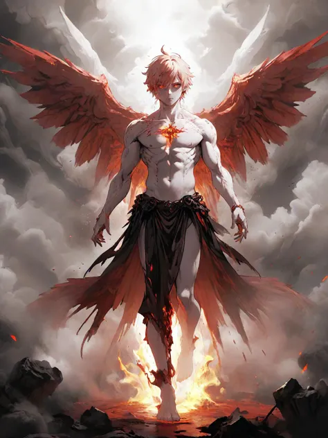 anime artwork (full body shot:1.5), (30yo adult, very muscular:1.4) (1boy:1.2) floating in the air, covered with black oil and red blood,surrounded by smoke, liquid, intricate, elegant, highly detailed, centered, digital painting, artstation, concept art, smooth, sharp focus, illustration, by ( ( tom whalen ) ), wlop, mars ravelo, octane  <lora:biblaccurang_lora_sdxl:0.8> biblaccurang, angelic creature, biblically accurate angel    <lora:BloodPunkAIp:0.6> bloodpunkai, anime style, key visual, vibrant, studio anime,  highly detailed, <lora:LCM_LoRA_Weights:0.7>, back lighting