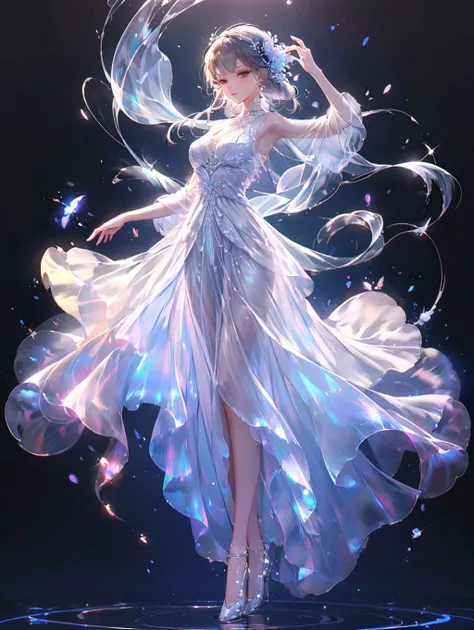 <lora:memghuanzhijingV1.0:0.5>,full body,dress,1girl,dreamy,guchen,dancing,<lora:copax_fairy_dress_v1:0.5>,white dress,see-through,, (masterpiece, best quality, high quality, highres, ultra-detailed),