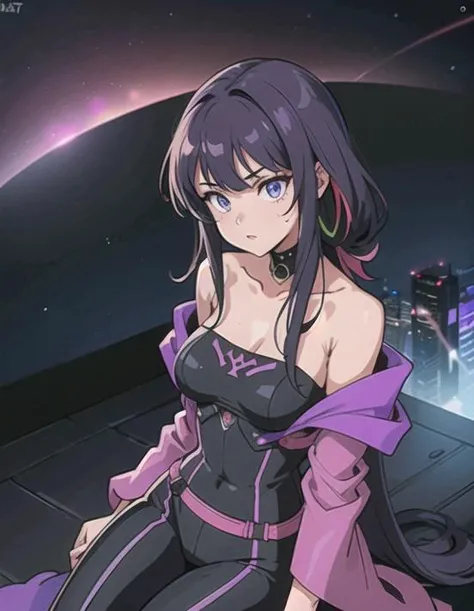 1girl,female robot wearing armor bodysuit,cyberpunk scene, neon lights, (multi color robes:1.2) (cloak:1.2),sinister purple mist, <lora:rwby_cinder-10:1>,bright,masterpiece, best quality, hyperdetailed, ultra realistic 8k, photorealistic, hyper realistic, intricate details, (detailed pupils iris 1.3), (dark atmosphere, nighttime background, night sky background 2.5)bloom, dynamic angle,,sexy,Off Shoulder,young,seductive expression, curvy,