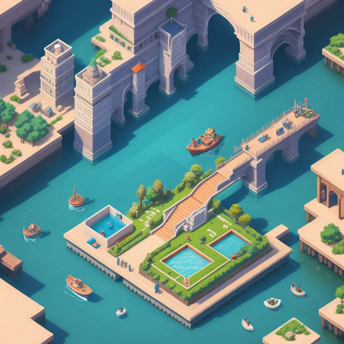<lora:miniaturemaps_last:0.8> isometric style, vibrant, crisp, ntricate, detailed, <lora:moonriver-noise:0.2>, moonriver