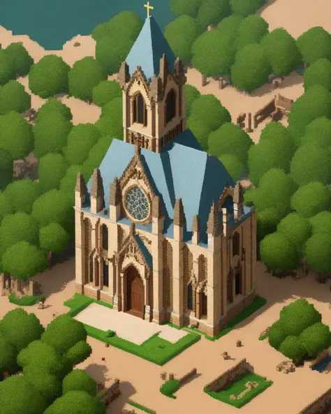 best quality,masterpiece,highly detailed,ultra-detailed,  <lora:neg4all_bdsqlsz_V3.5:-1>   <lora:miniaturemaps_last:2.5> top-down view,  ,church,
