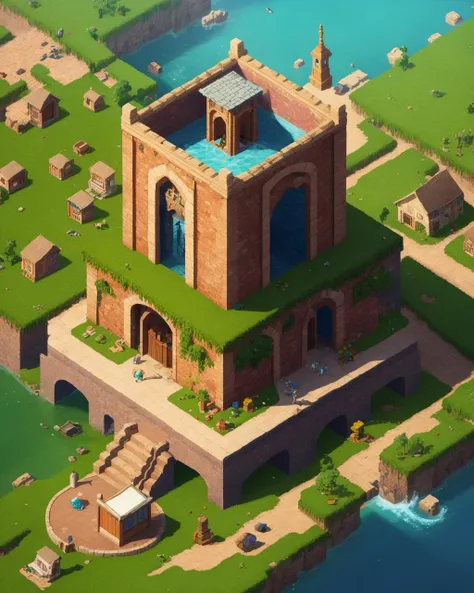 best quality,masterpiece,highly detailed,ultra-detailed, <lora:neg4all_bdsqlsz_V3.5:-1> <lora:miniaturemaps_last:1> , isometric style ,vibrant, beautiful, crisp, intricate ,landscape,
