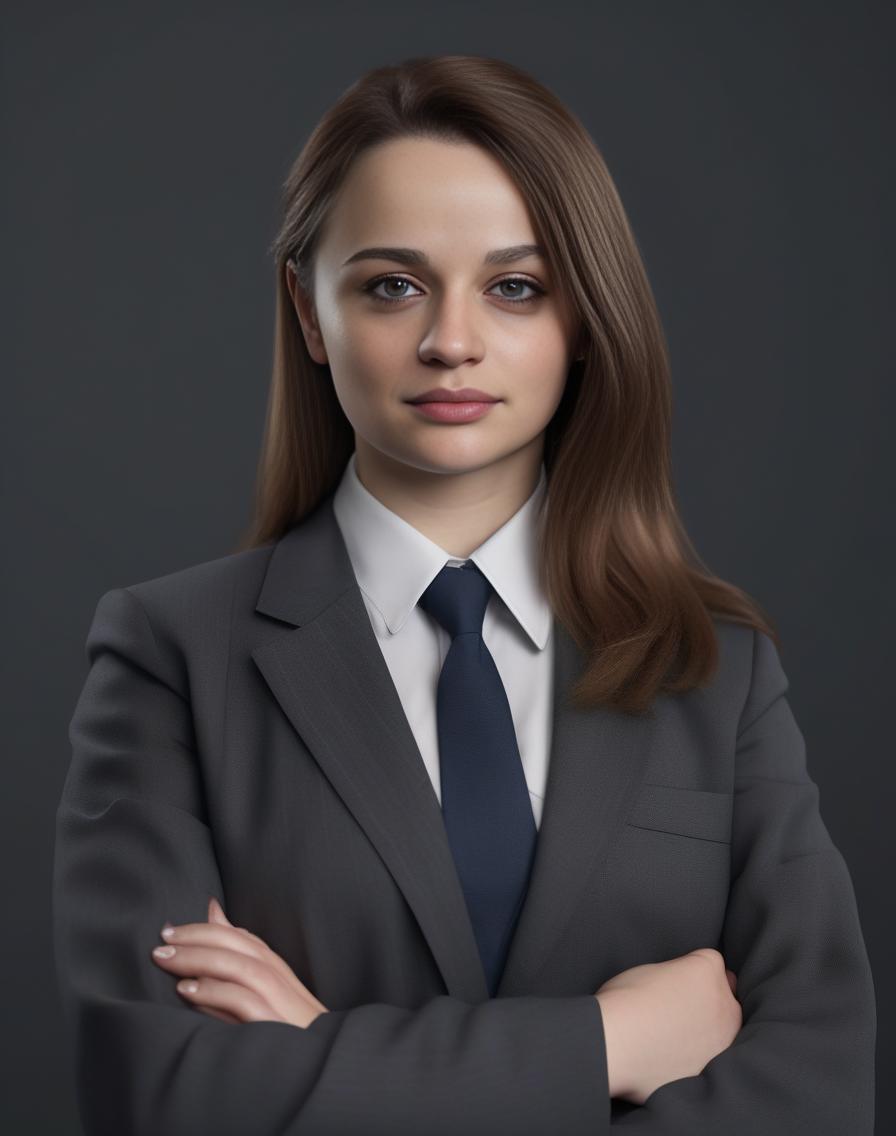 A close up of a woman in a suit and tie posing for a picture - SeaArt AI