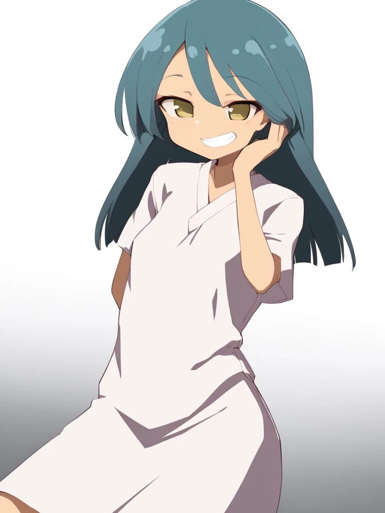 Witness the artistry of self-care as a beautiful woman graces a spa salon. The light clean background sets the stage for her peaceful and rejuvenating experience., anime, forced smile